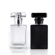 100g black glass square perfume pump bottle